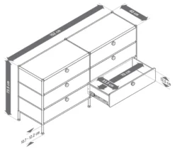 Kommode Metall »CN3« mit 6 Schubladen, weiß