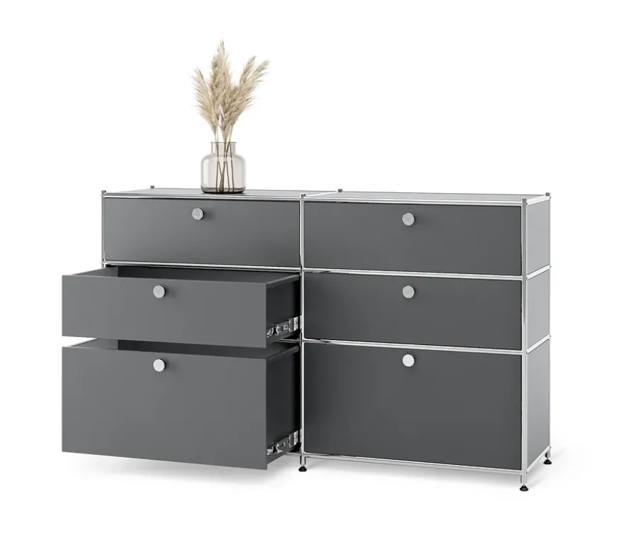 Kommode Metall »CN3« mit 6 Schubladen, grau