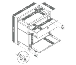 Kommode Metall »CN3« mit 1 Schublade, 1 Klappenfach und Umrandung