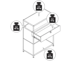 Kommode Metall »CN3« mit 2 Schubladen