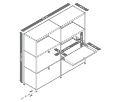 Kommode Metall »CN3« mit versetzbaren Klappenfächern, grau