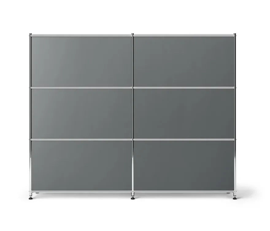 Kommode Metall »CN3« mit versetzbaren Klappenfächern, grau