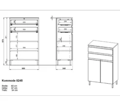 Kommode »Salinas«, graphit/eiche