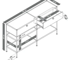 Konsole Metall »CN3« mit 2 Schubladen, grau