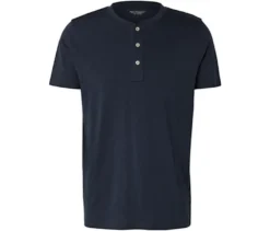 Kurzarm-Henley, navy