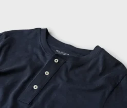 Kurzarm-Henley, navy