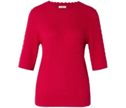 Kurzarmpullover mit Ajour-Muster
