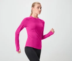 Langarm-Funktionsshirt, neonpink