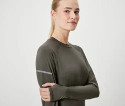 Langarm-Funktionsshirt, olivgrün