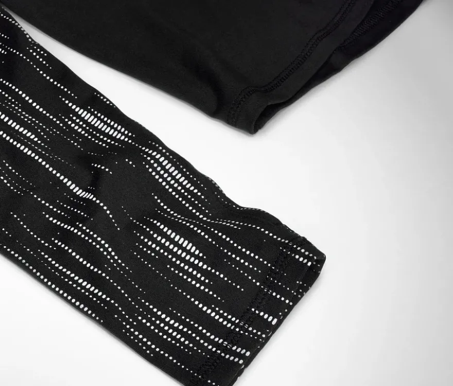 Langarm-Funktionsshirt, schwarz-silberfarben