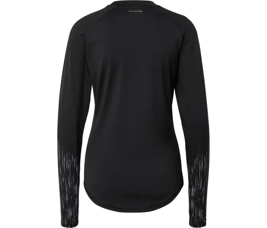 Langarm-Funktionsshirt, schwarz-silberfarben