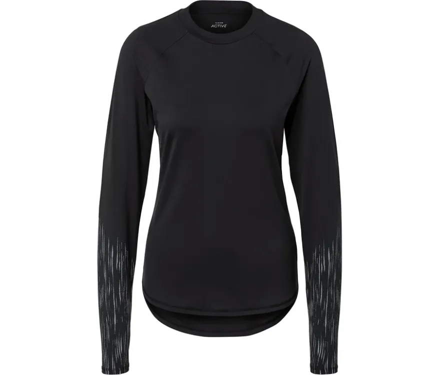 Langarm-Funktionsshirt, schwarz-silberfarben