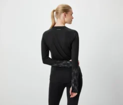 Langarm-Funktionsshirt, schwarz-silberfarben