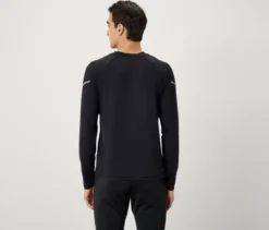 Langarm-Funktionsshirt, schwarz