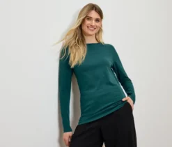 Langarmshirt, petrol
