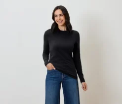Langarmshirt, schwarz