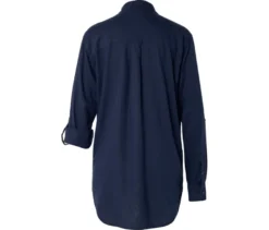 Lange Leinenbluse, dunkelblau