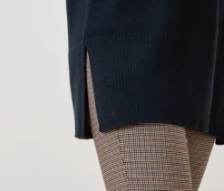 Langer Strickpullover, dunkelblau
