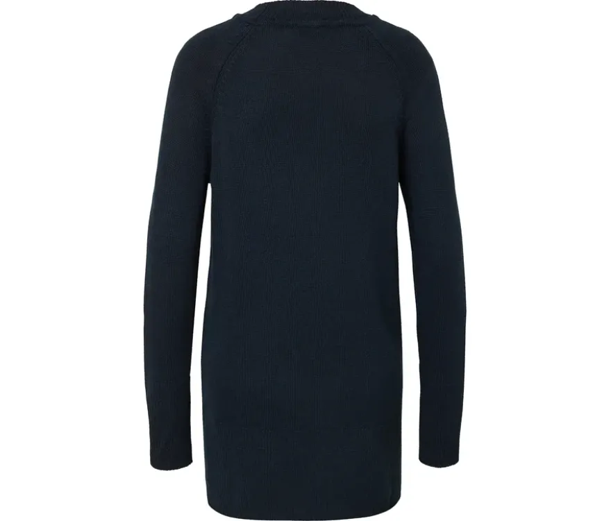 Langer Strickpullover, dunkelblau