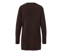 Langer Strickpullover, dunkelbraun