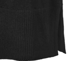 Langer Strickpullover, schwarz