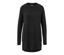 Langer Strickpullover, schwarz