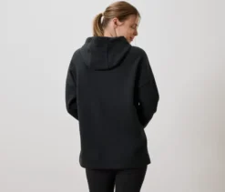 Langes Kapuzensweatshirt, schwarz