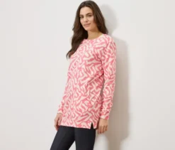 Langes Sweatshirt mit Alloverprint