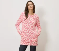 Langes Sweatshirt mit Alloverprint