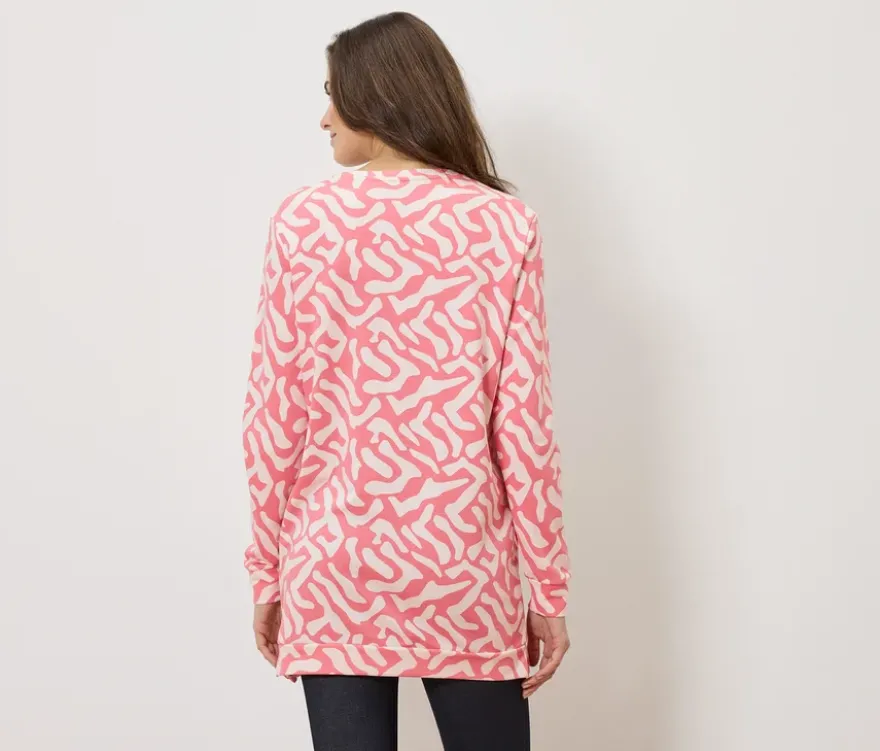 Langes Sweatshirt mit Alloverprint