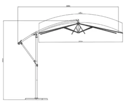 Leco Ampelschirm* Ø 300 cm, inkl. Schirmständer und Abdeckhaube, anthrazit