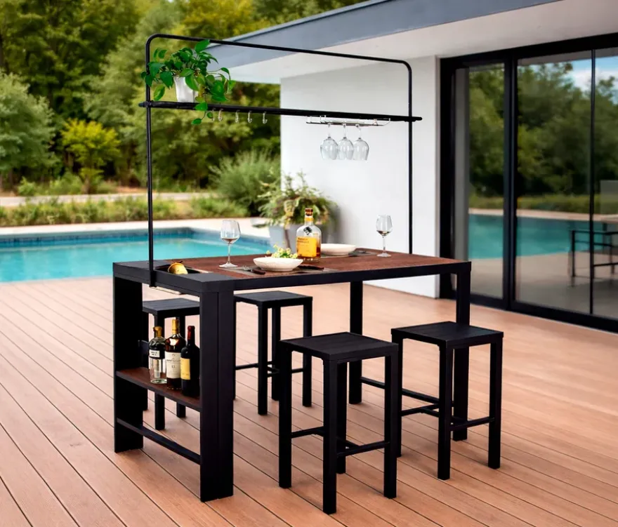 Leco Bartisch und 4 Hocker