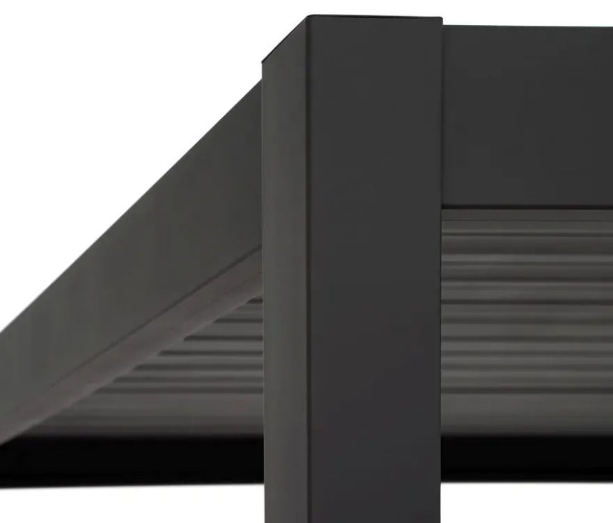 Leco Premium Pergola, 3 x 4 m, inkl. 2 Seitenwänden, anthrazit