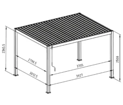 Leco Premium Pergola, 3 x 4 m, inkl. 2 Seitenwänden, anthrazit