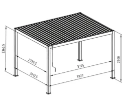 Leco Premium Pergola, 3 x 4 m, inkl. 2 Seitenwänden, Holzdekor