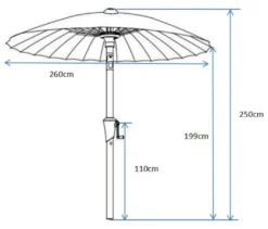 Leco Shanghai Sonnenschirm*, Ø 270 cm, rot