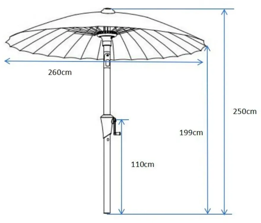 Leco Shanghai Sonnenschirm*, Ø 270 cm, rot