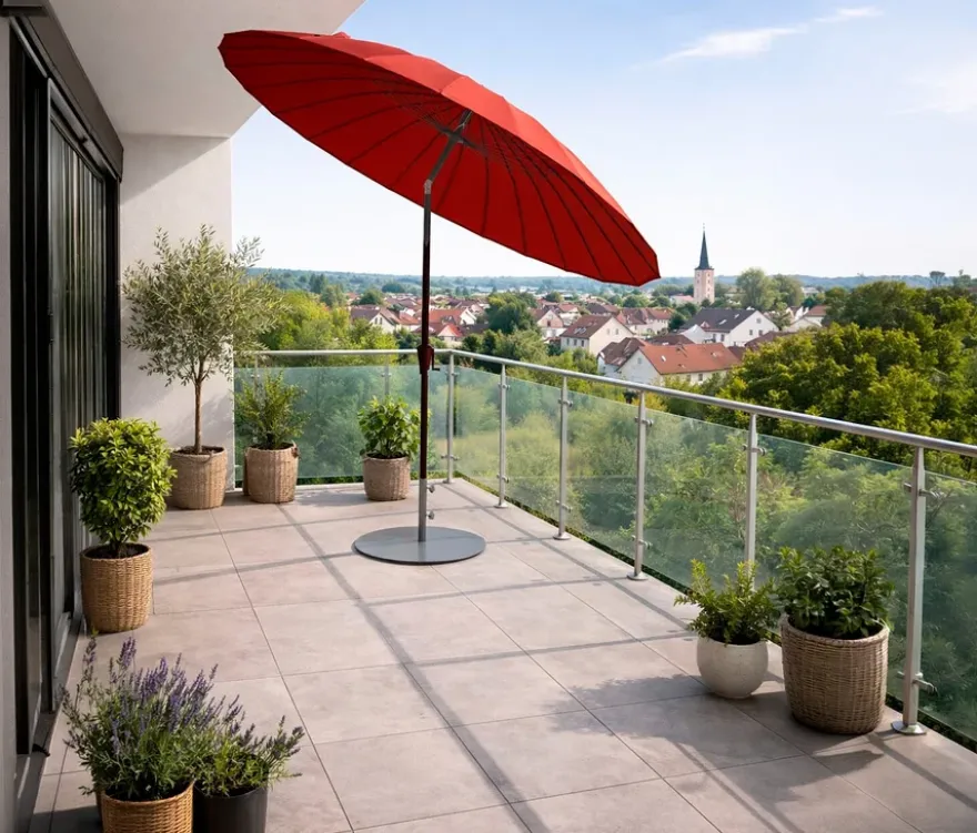 Leco Shanghai Sonnenschirm*, Ø 270 cm, rot
