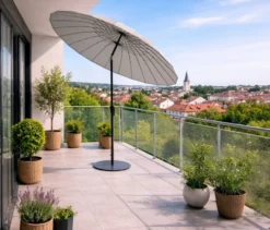 Leco Shanghai Sonnenschirm*, Ø 270 cm, hellgrau