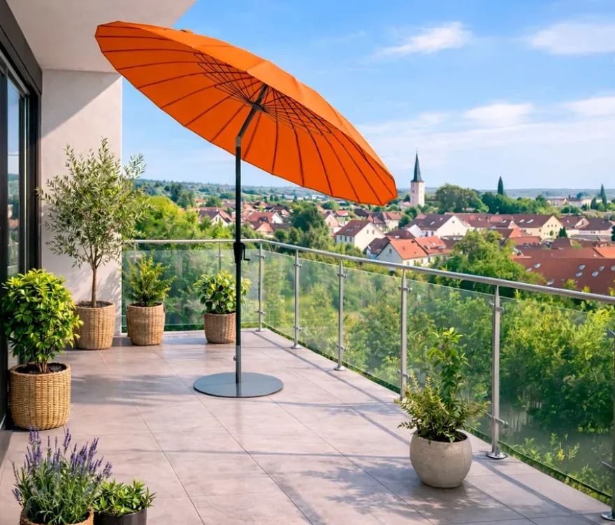 Leco Shanghai Sonnenschirm*, Ø 270 cm, orange