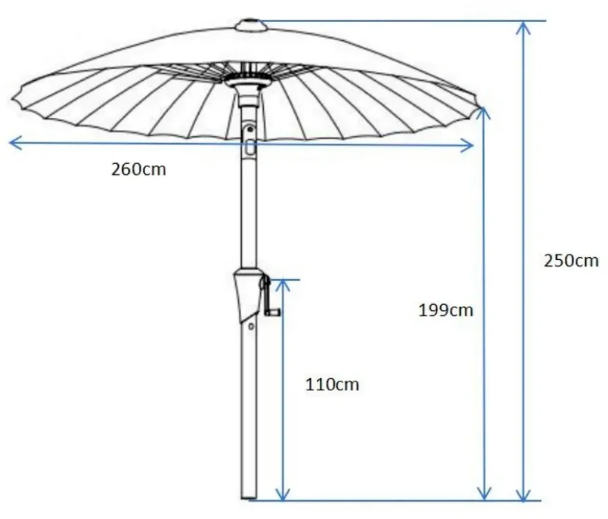 Leco Shanghai Sonnenschirm*, Ø 270 cm, orange