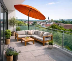 Leco Shanghai Sonnenschirm*, Ø 270 cm, orange