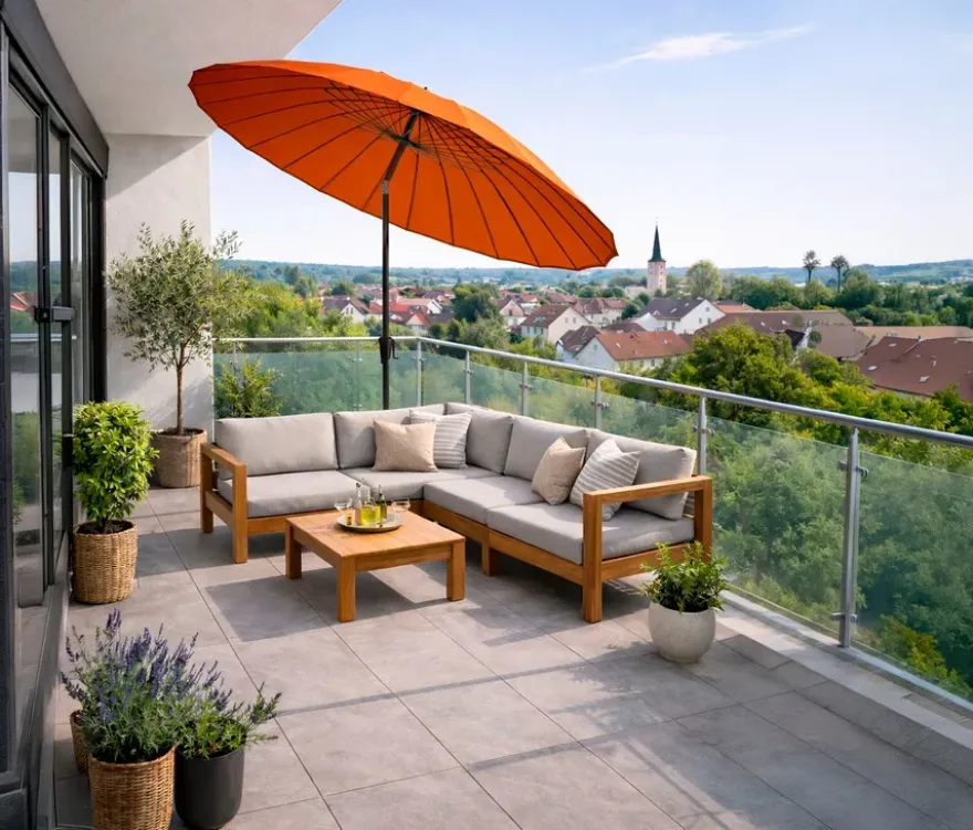 Leco Shanghai Sonnenschirm*, Ø 270 cm, orange