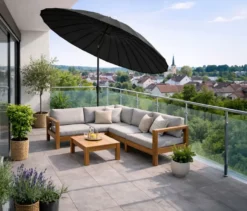 Leco Shanghai Sonnenschirm*, Ø 270 cm, anthrazit