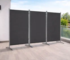 Leco Stellwand, 3-teilig, anthrazit