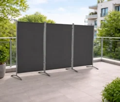 Leco Stellwand, 3-teilig, anthrazit