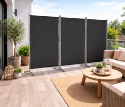 Leco Stellwand, 3-teilig, anthrazit