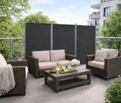 Leco Stellwand, 3-teilig, anthrazit