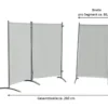 Leco Stellwand, 3-teilig, hellgrau