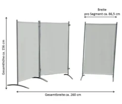 Leco Stellwand, 3-teilig, hellgrau